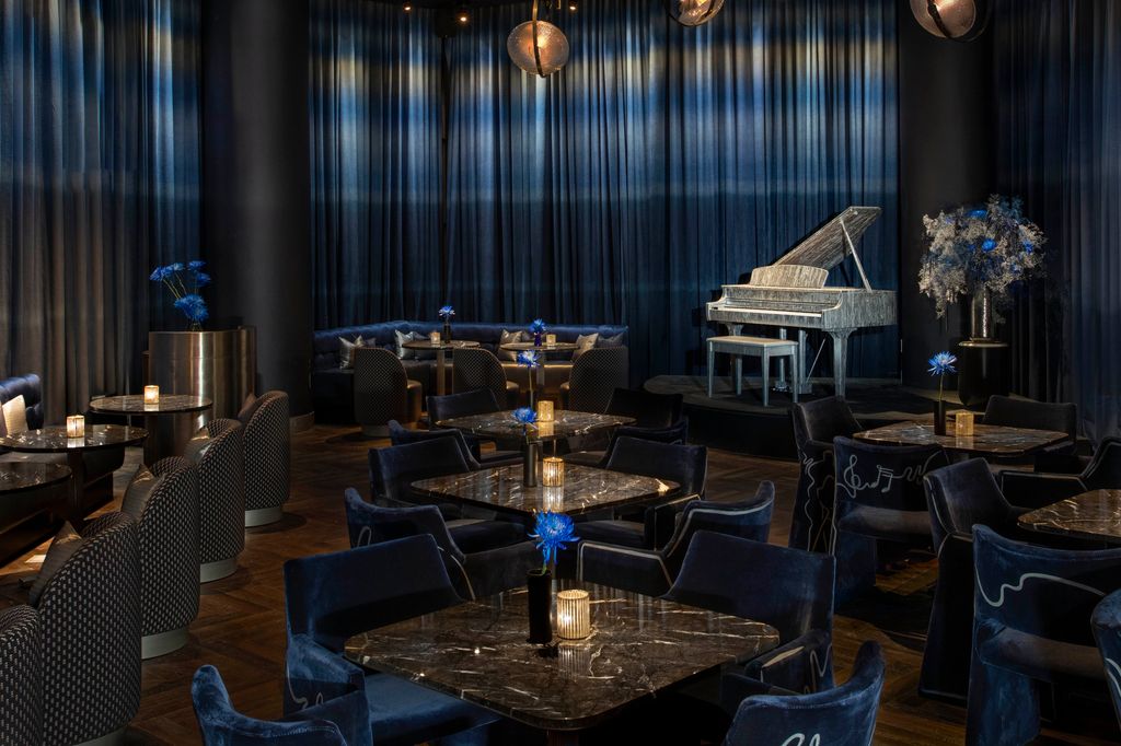 There is also a piano bar for evening entertainment