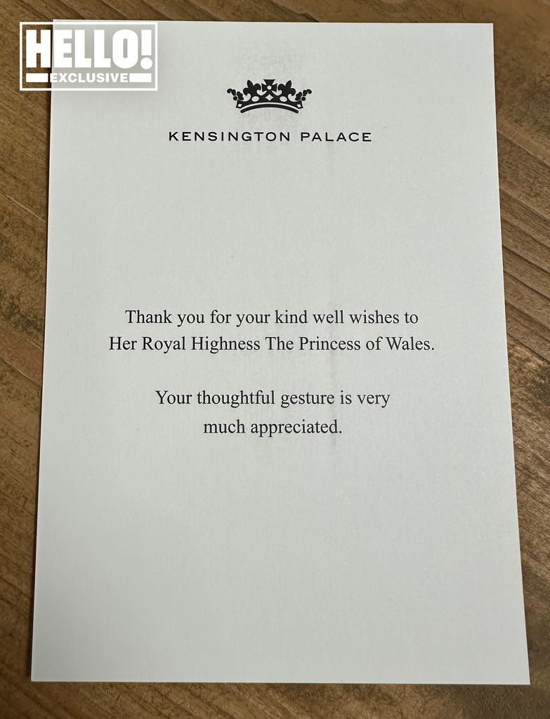 Princess Kate sends thank you card following her health setback