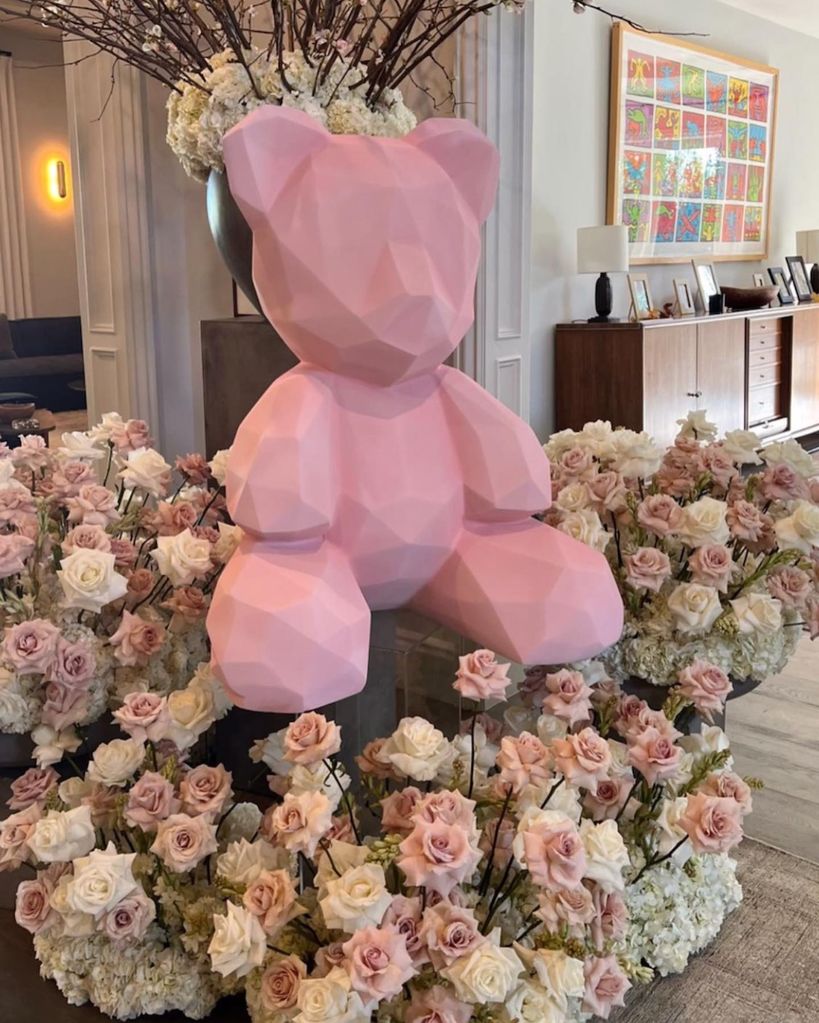 Kylie Jenner's valentine's day flowers with giant pink teddy
