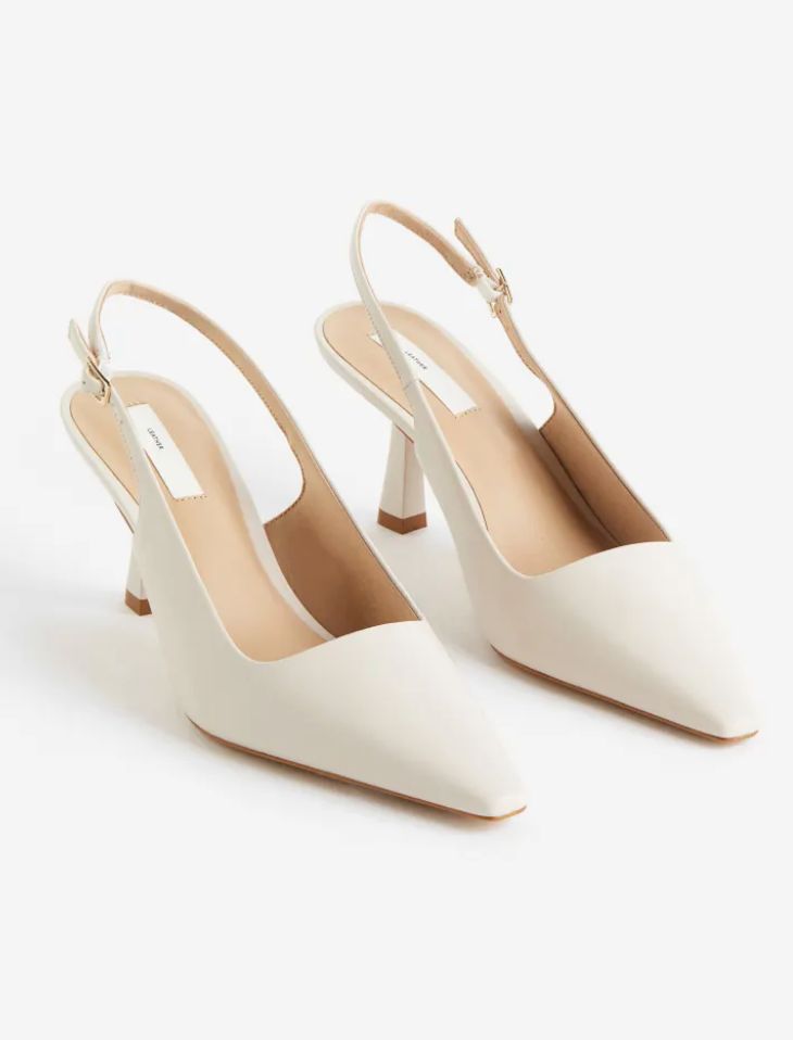 h&m cream slingbacks