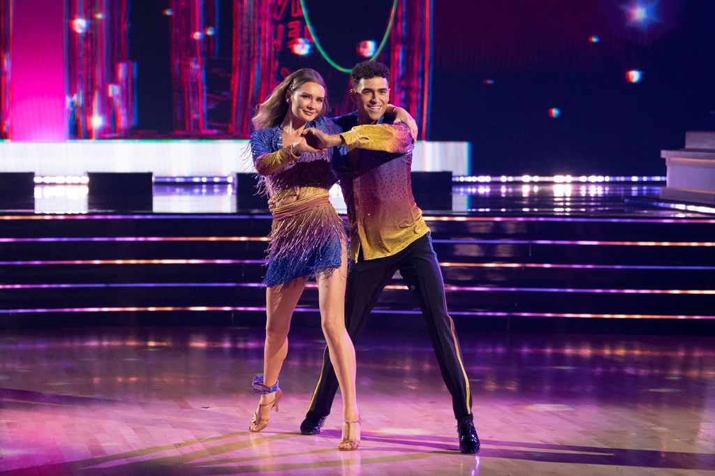 Anna Delvey dances with Ezra Sosa on Dancing with the Stars