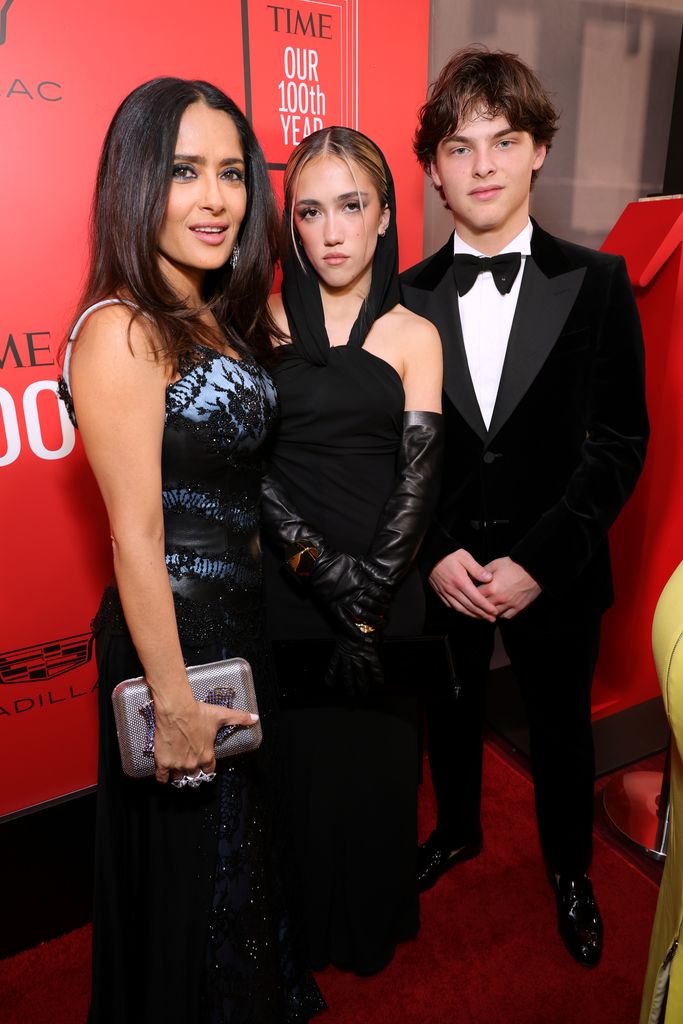 Salma Hayek, Valentina Paloma Pinault and Augustin James Evangelista