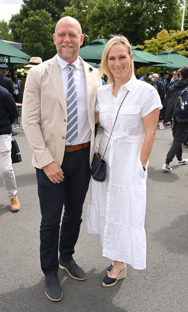 Mike Tindall and Zara in white dress