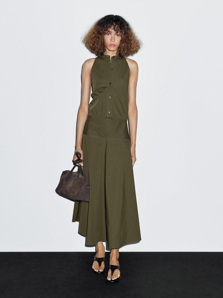 massimo dutti green dress