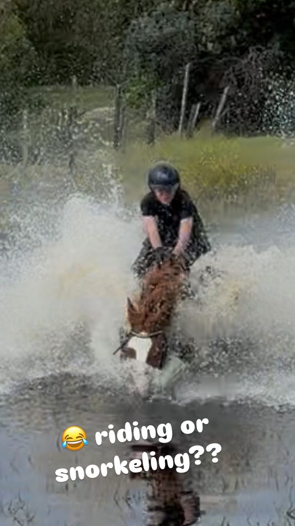 Chris Hemsworth's daughter India on horseback