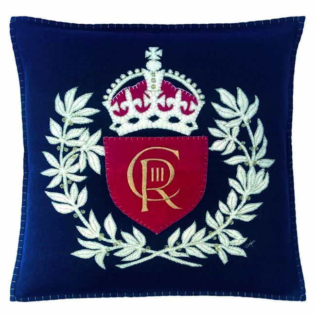 king charles coronation cushion