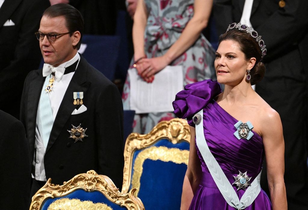 Crown Prince Daniel of Sweden and Crown Princess Victoria of Sweden attend the Nobel awards ceremony 