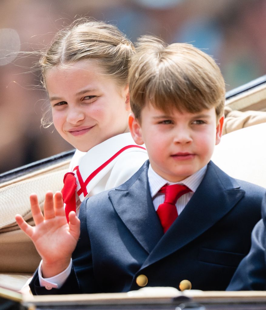 Prince Louis of Wales debuts his royal wave