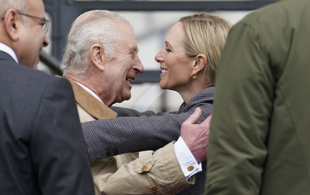 King Charles III and Zara embrace happily at the  Royal Windsor Horse Show