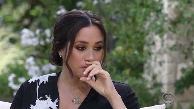 Meghan Markle crying during Oprah Winfrey interview