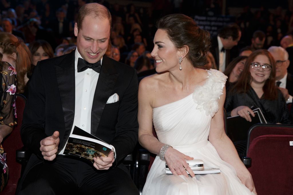 Kate smiling at William at BAFTAs 2019