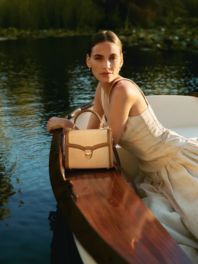 Aspinal Raffia Mayfair bag