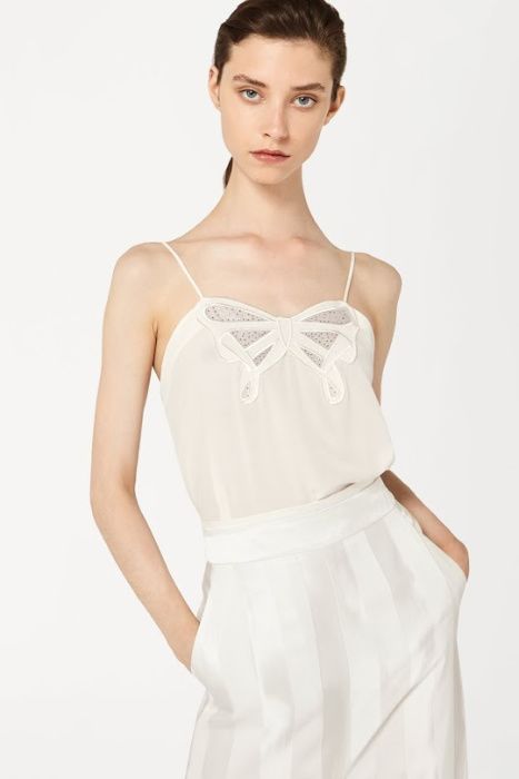 victoria beckham bow embroidered cami