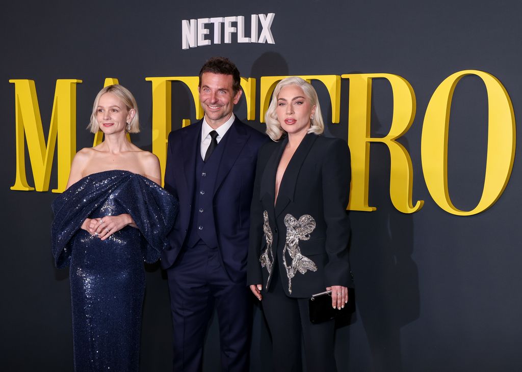 Carey Mulligan, Bradley Cooper and Lady Gaga at the Los Angeles special screening of "Maestro" held at the Academy Museum of Motion Pictures on December 12, 2023 in Los Angeles, California