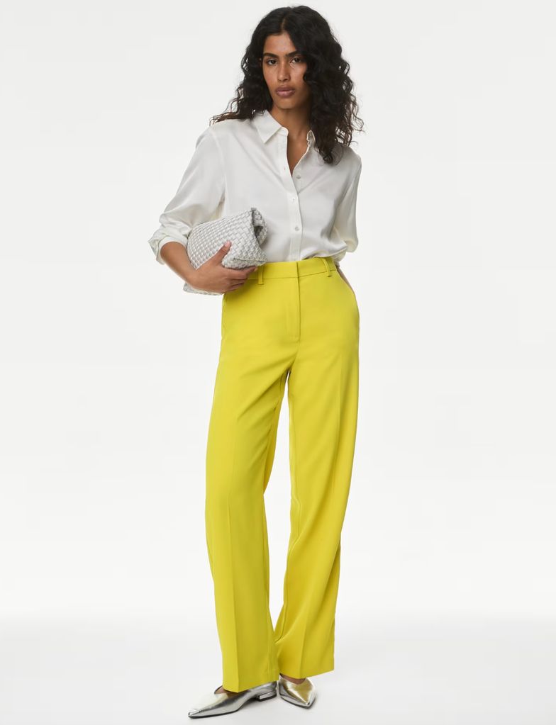 Marks & Spencer M&S Collection Crepe Tailored Straight Leg Trousers