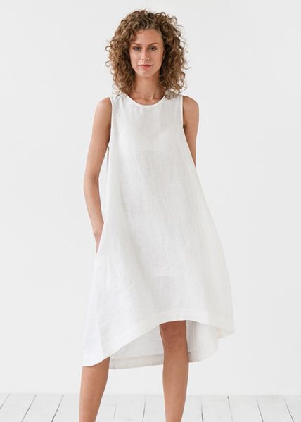linen dress toscana white