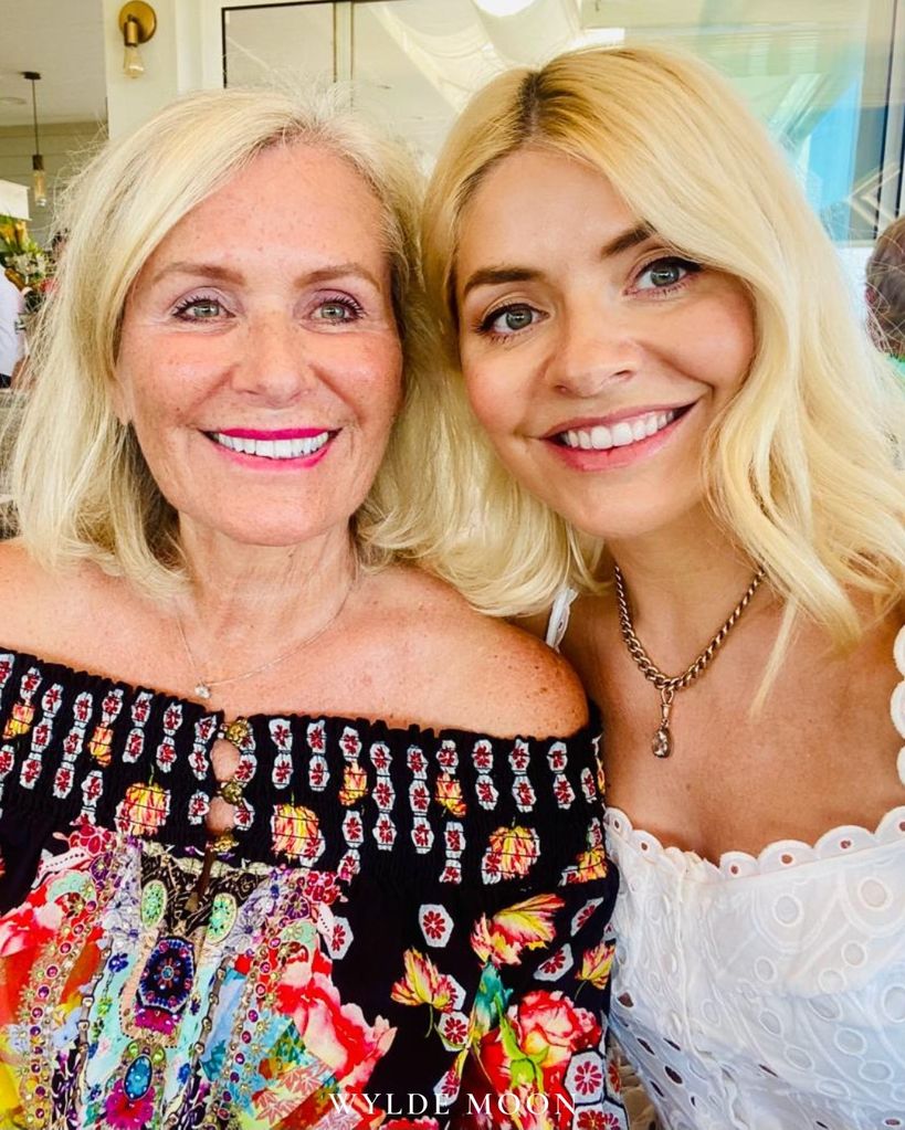 holly willoughby and her lookalike mum posing for photo together