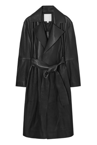 cos leather trench coat