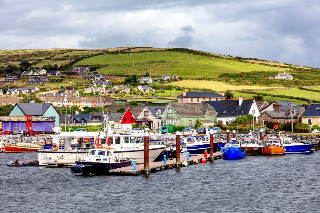 Dingle village and harbor in Dingle peninsula