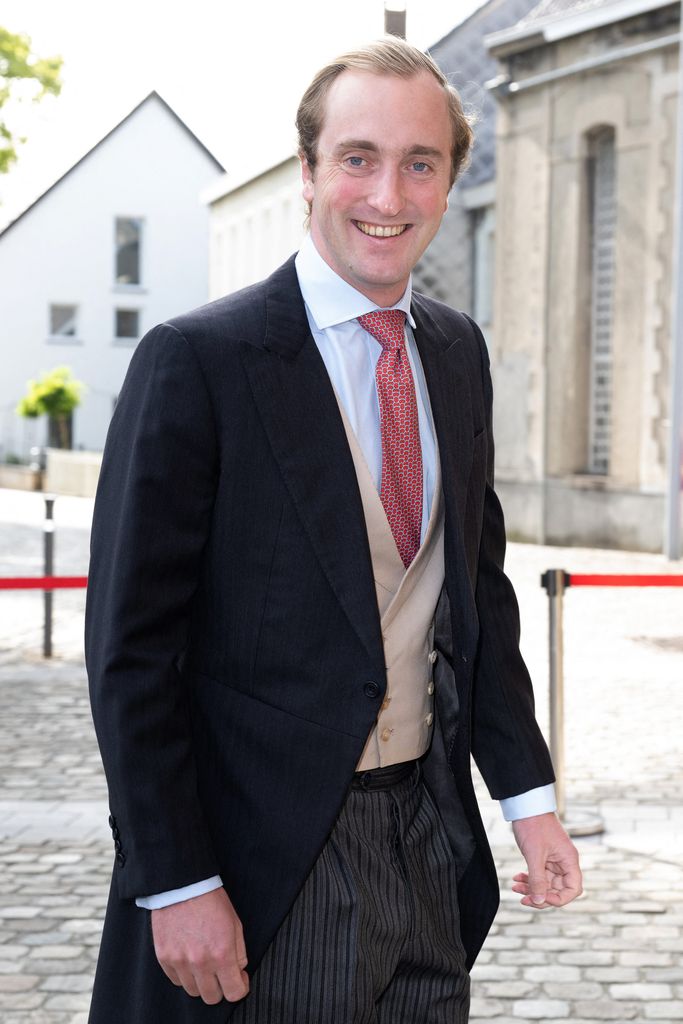 Prince Joachim of Belgium in a black suit