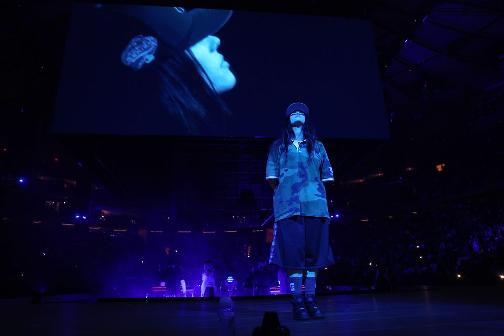 Billie Eilish performs onstage during Billie Eilish HIT ME HARD AND SOFT: THE TOUR at Madison Square Garden on October 16, 2024 in New York City.