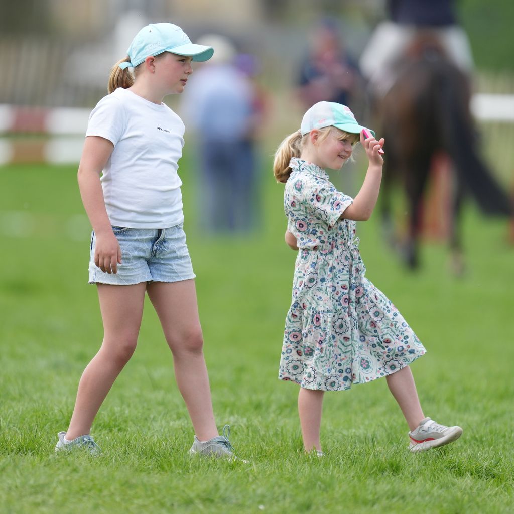 Mia and Lena Tindall on Day Four of the Badminton Horse Trials at Badminton House, Badminton, Gloucestershire, UK, on the 12th May 2024.

Picture by James Whatling