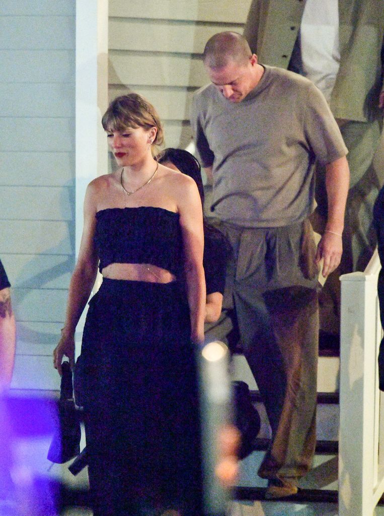 Taylor Swift is pictured leaving a restaurant with Channing Tatum and Zoe Kravitz