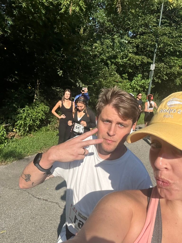 Tess and her brother starting the race