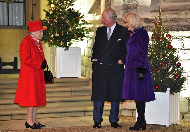 Prince Charles and Camilla in front of the Queen during Christmas 2020 in Windsor