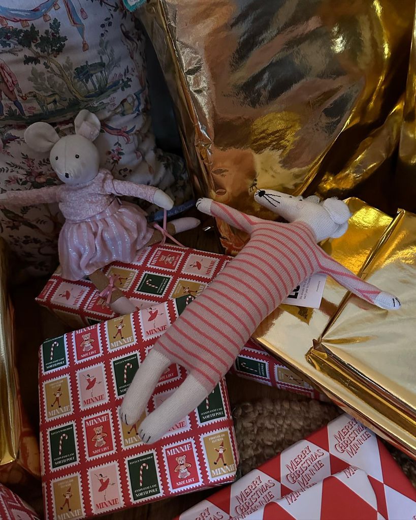 Minnie had her presents wrapped in personalised wrapping paper