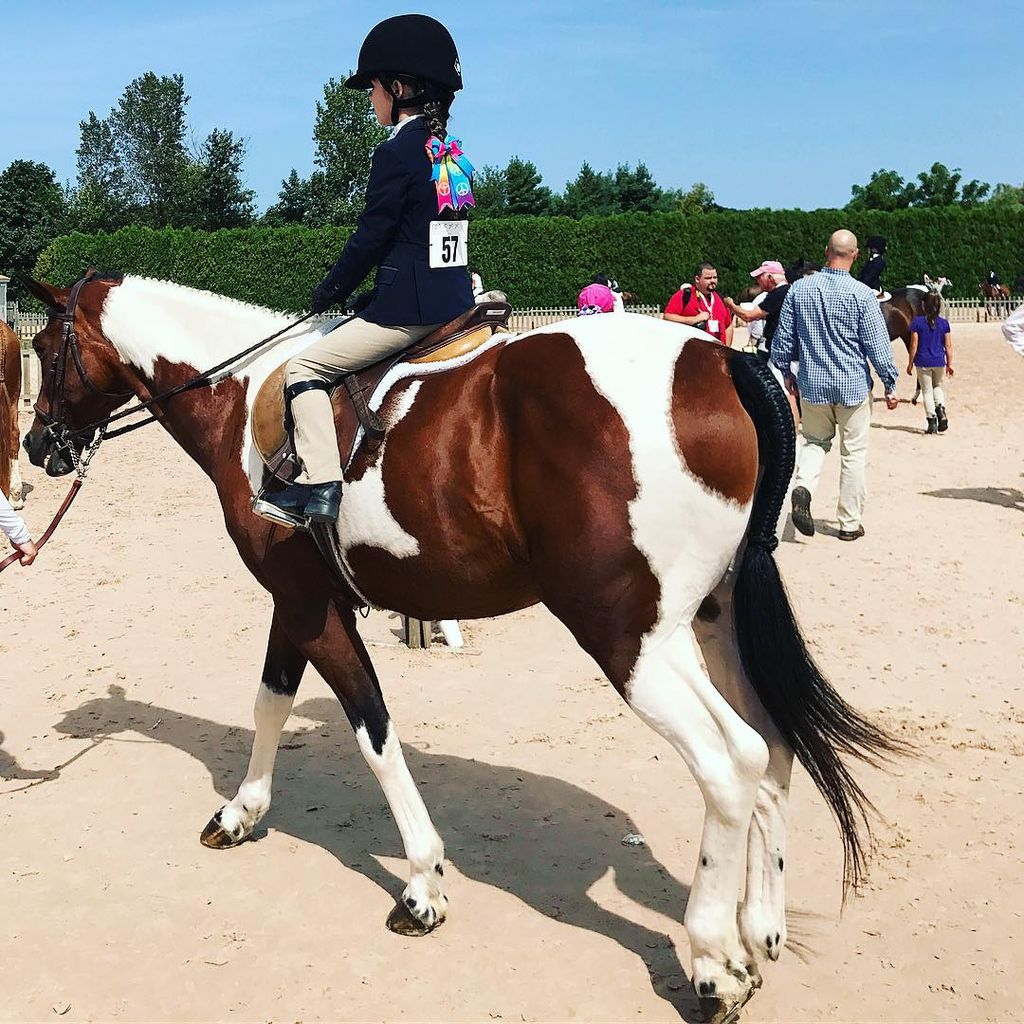 Georgina Chapman's daughter India on horseback, shared in a photo on Instagram