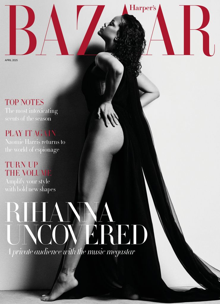 Rihanna poses on the cover of Harper's Bazaar UK