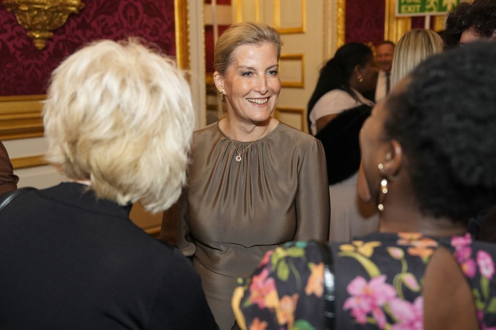 The Duchess of Edinburgh speaks to guests during a reception at St James's Palace on February 3, 2026