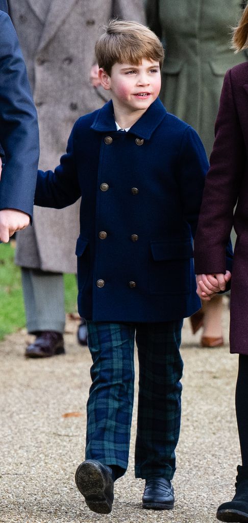  Prince Louis of Wales attends the Christmas Morning Service at Sandringham Church on December 25, 2023 in Sandringham, Norfol