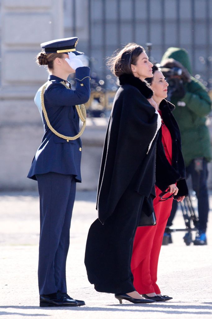 Queen Letizia and Princess Leonor at the Pascua Militar ceremony at the Royal Palace on January 06, 2026 in Madrid, Spain