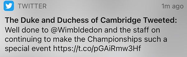 Prince William and Kate Middleton make typo blunder at Wimbledon