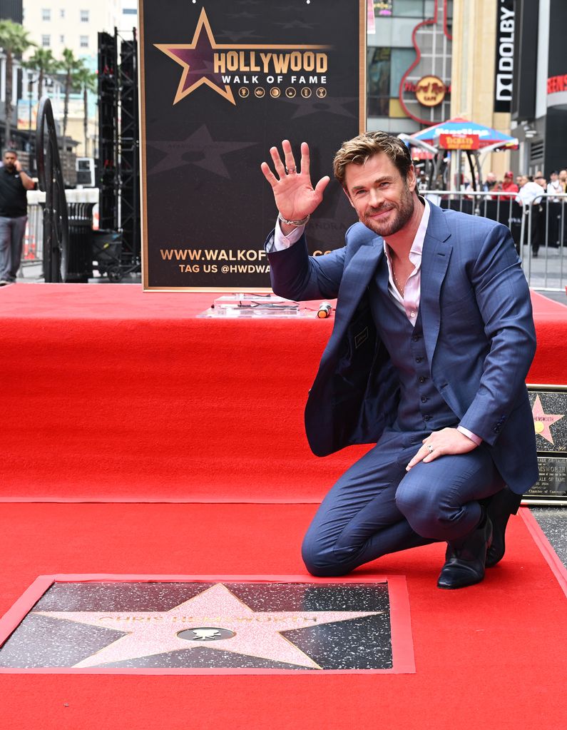 Chris Hemsworth during the ceremony honoring him with a Star on the Hollywood Walk of Fame 