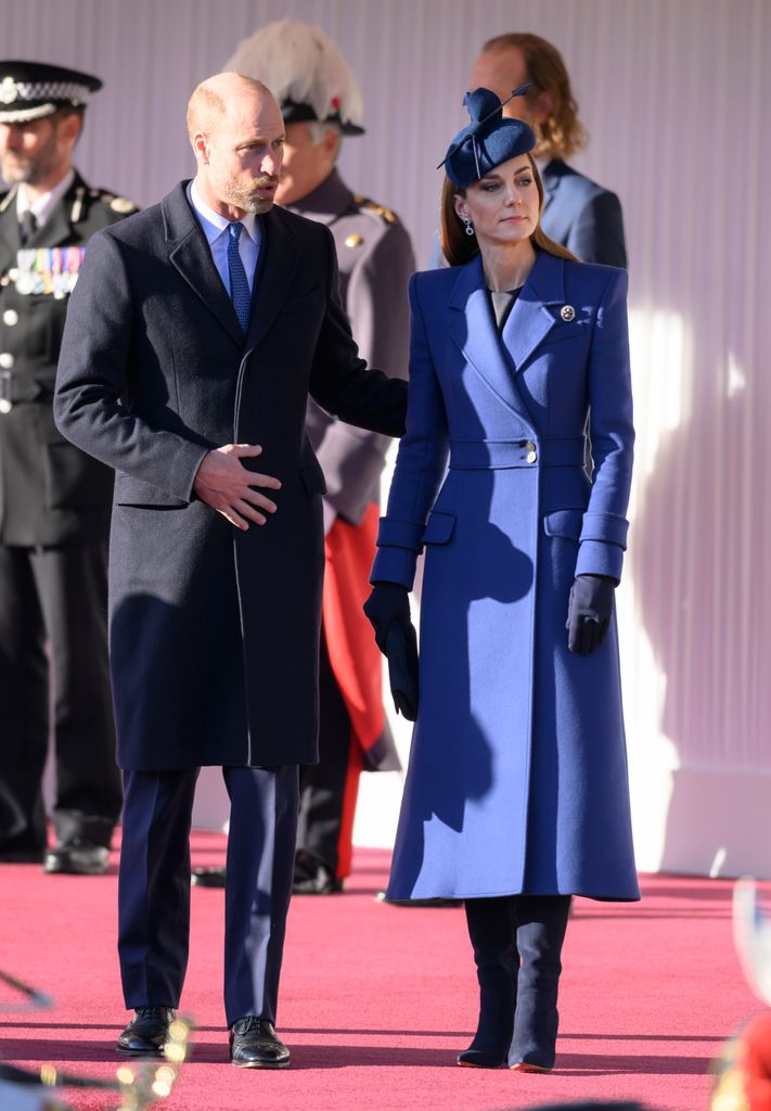 Prince William, Prince of Wales and Catherine, Princess of Wales during the ceremonial welcome for the state visit to the UK of the President of the Federal Republic of Germany