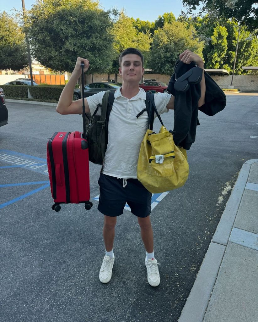 Tom Brady's son Jack Brady lifts up several bags in a photo shared on Instagram