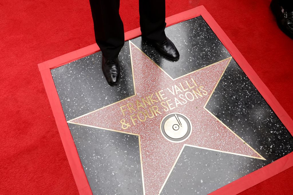 HOLLYWOOD, CALIFORNIA - MAY 03: View of star during the ceremony honoring Frankie Valli & The Four Seasons with a Star on the Hollywood Walk of Fame on May 03, 2024 in Hollywood, California. (Photo by Kevin Winter/Getty Images)