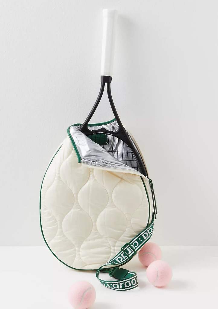 White and green tennis racket bag