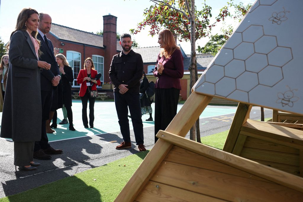 William and Kate view the new commemorative playground at Churchtown Primary School