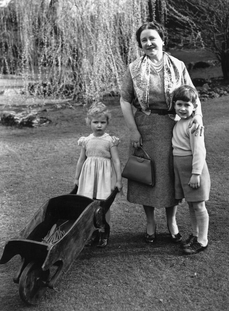 queen mother gardening with charles and anne 