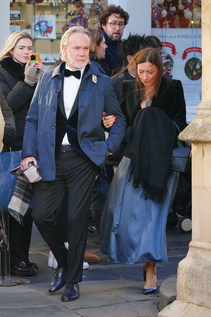 Marcus Wareing arrives for the wedding of Adam Peaty and Holly Ramsay at Bath Abbey