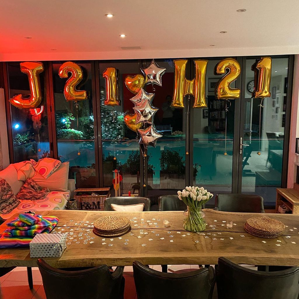 dining room decorated for birthday