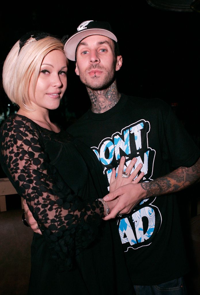 Shanna Moakler and Travis Barker attend the launch of the new T-Mobile Sidekick LX at The Clubhouse on October 16, 2007 in Los Angeles, California