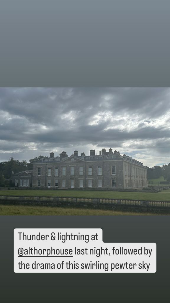 Charles Spencer's home Althorp with clouds overhead