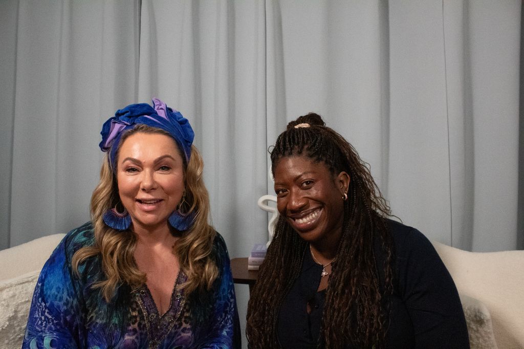 Holly Tucker and Ateh Jewel in HELLO!'s Second Act Podcast studio 