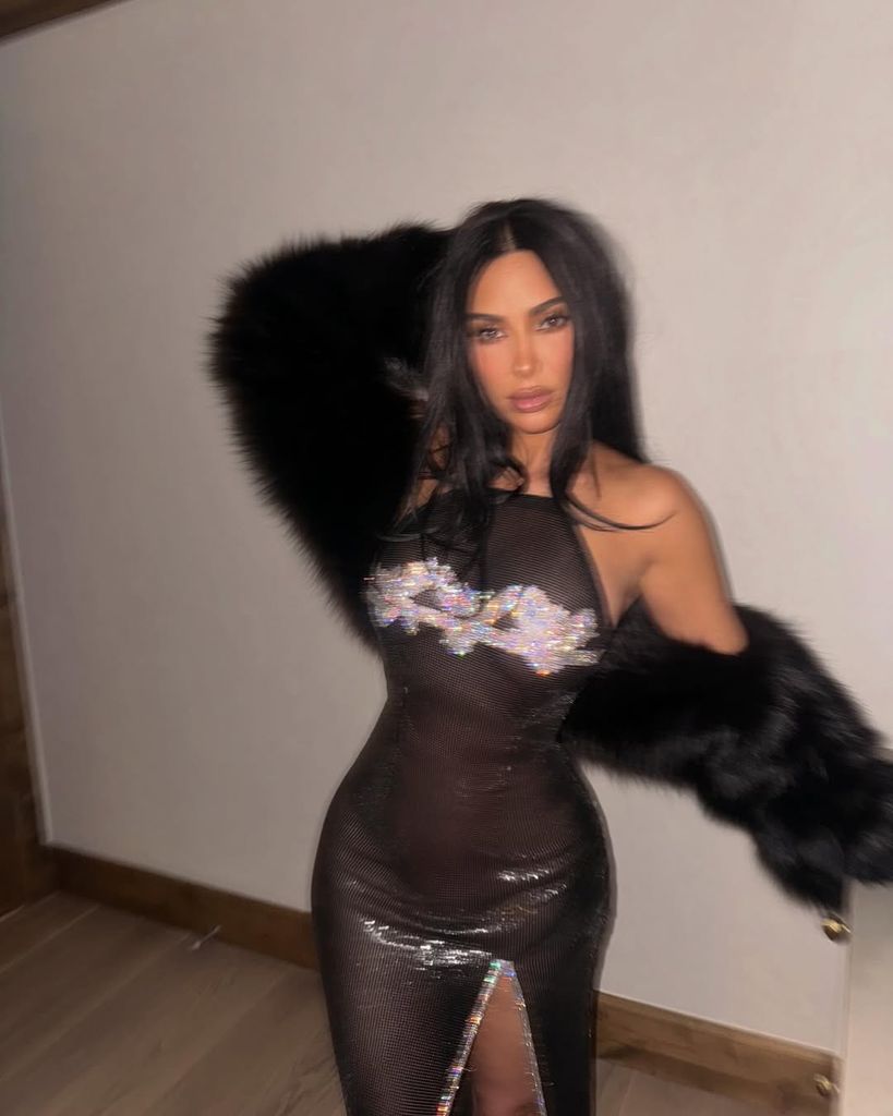Kim Kardashian in sheer black dress
