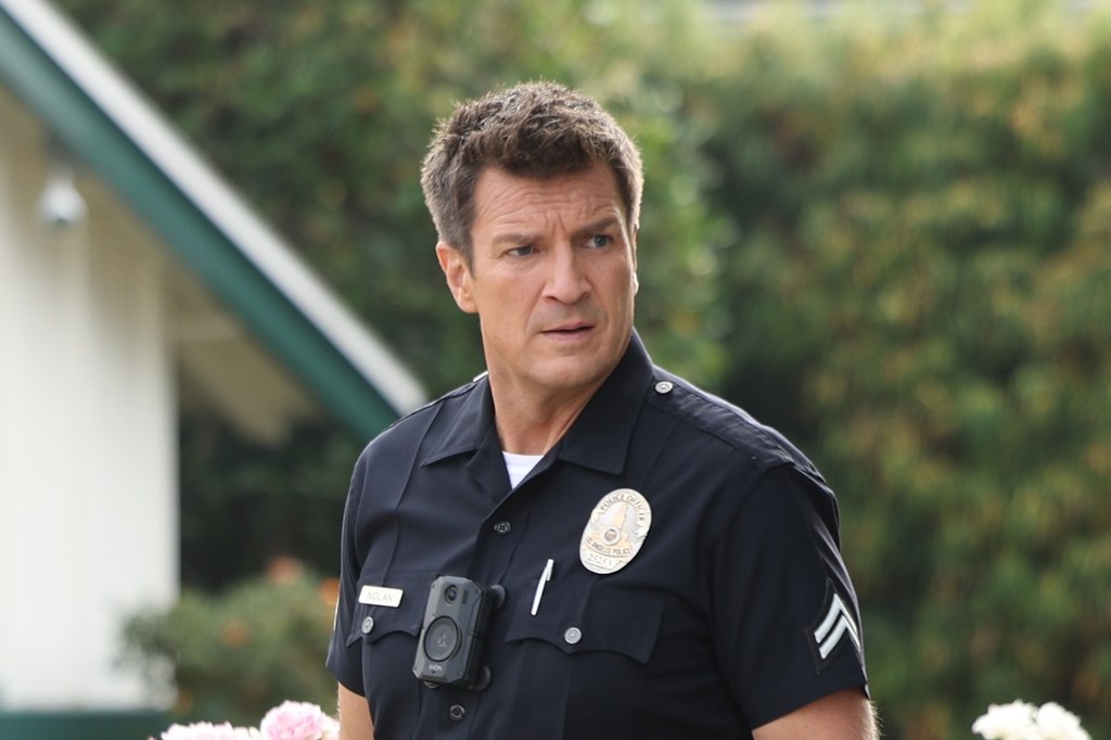 Nathan Fillion in a still from The Rookie